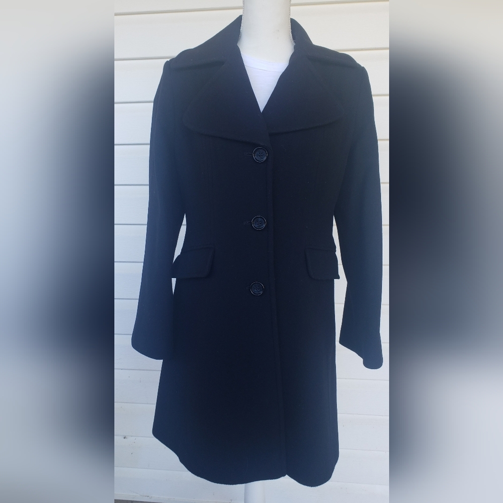 Preston & York Elegant Black Women's Wool Pea Coat! Sophisticated!